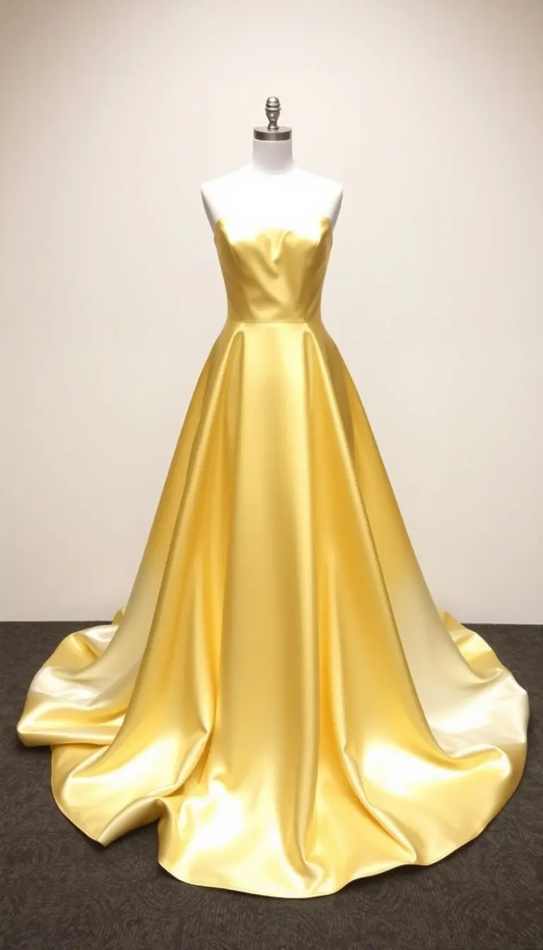 Gold and White Satin Gown