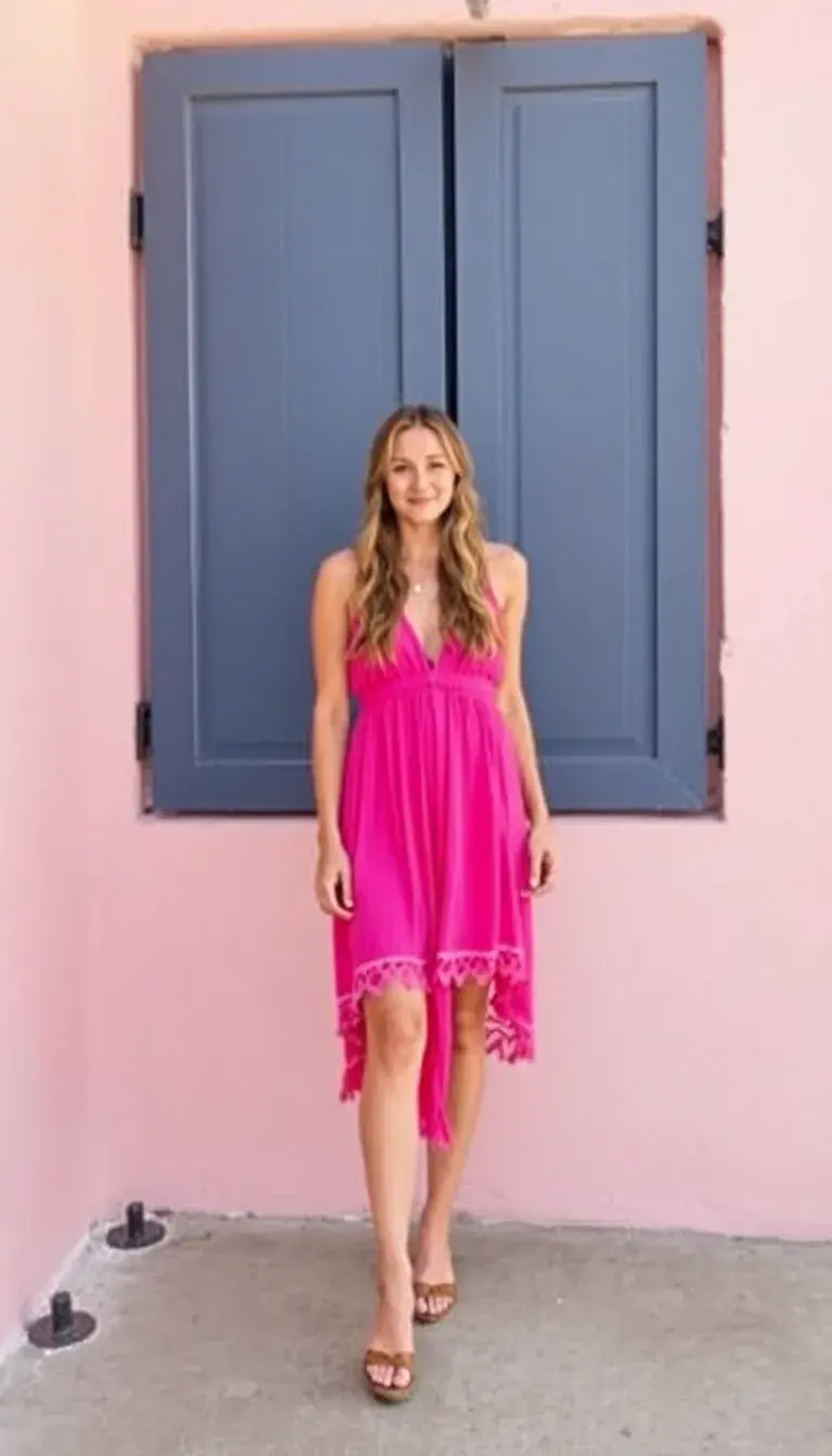 Hot Pink Boho Sundress
