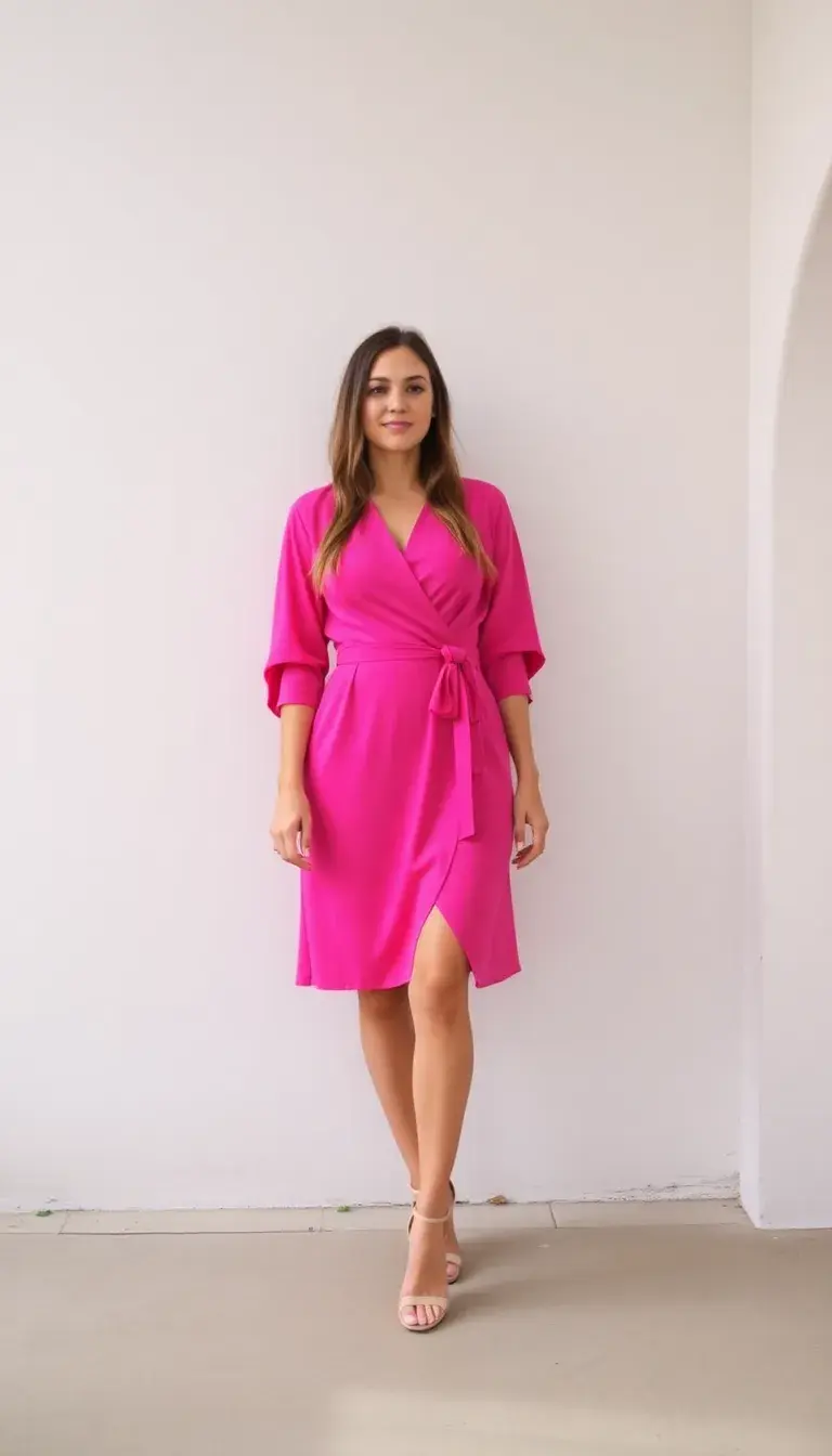Hot Pink Wrap Dress