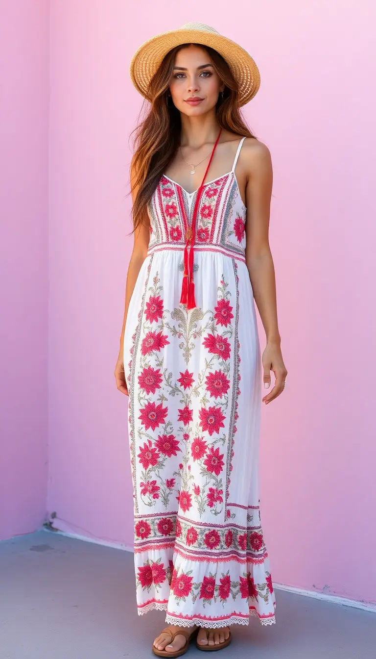 Boho Sundress with Embroidery