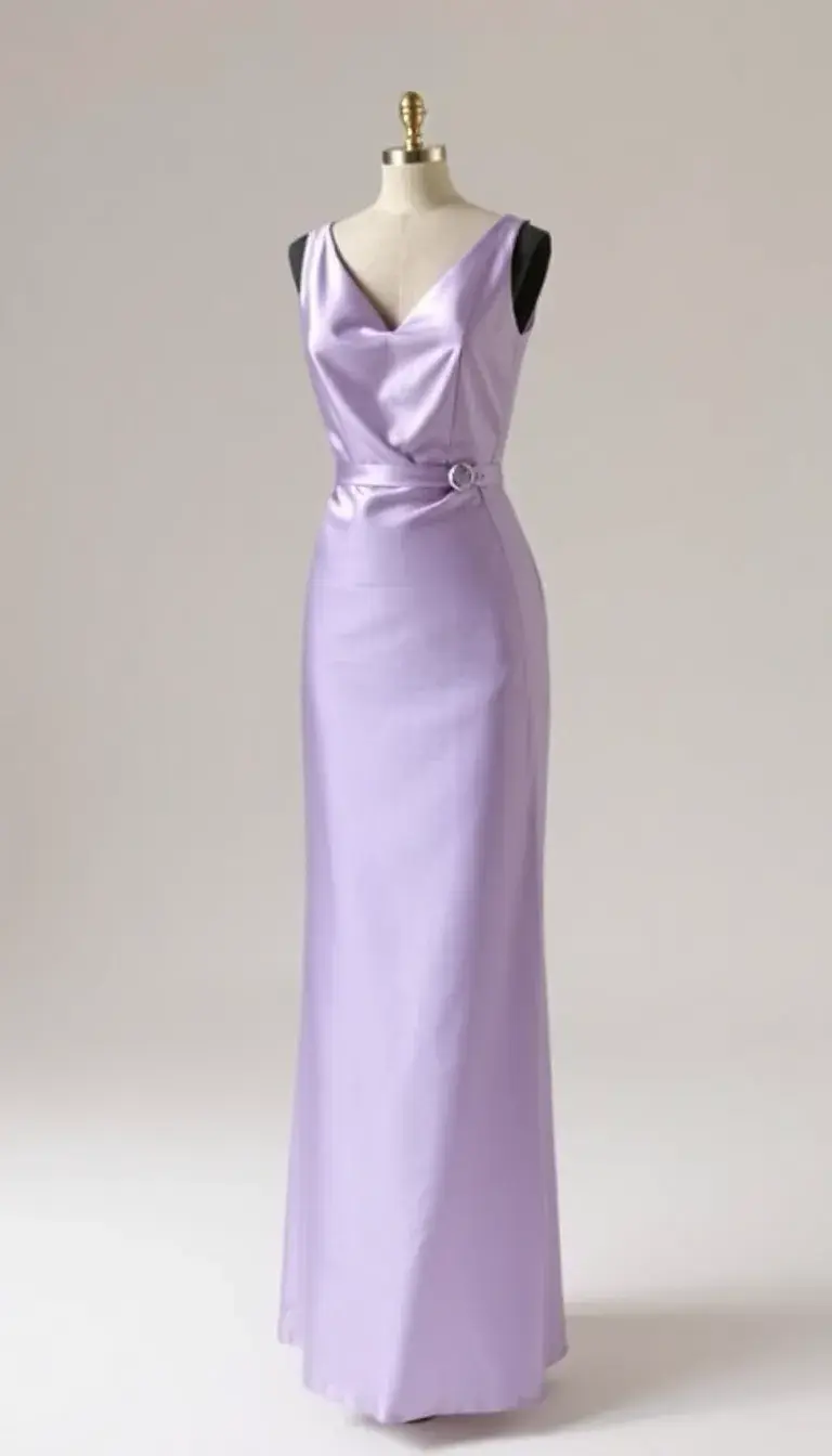 Lavender Satin Cocktail Dress