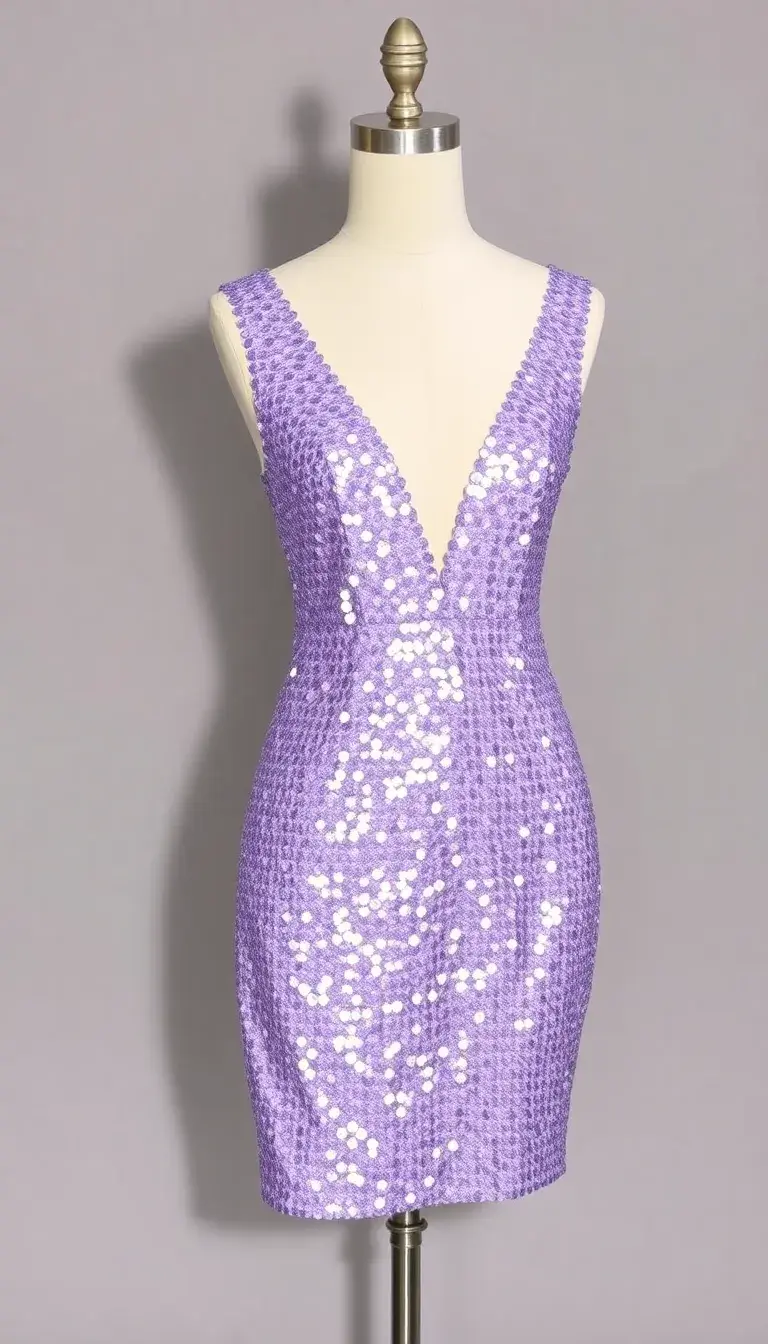 Lavender Sequin Party Dress