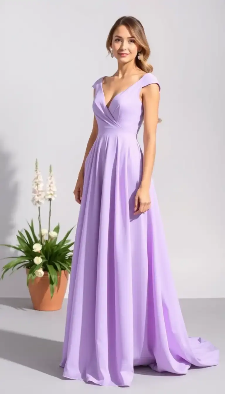 Lavender A-Line Formal Dress