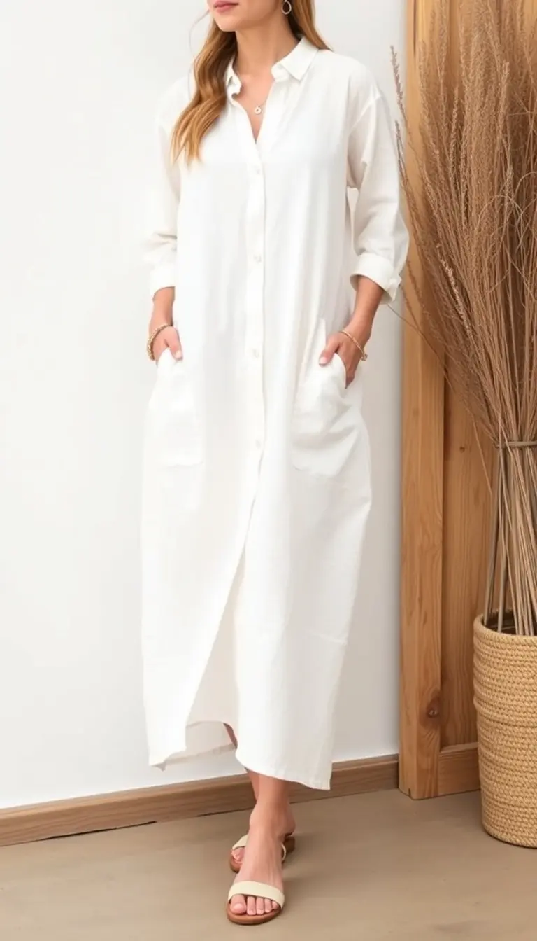 White Linen Maxi Dress