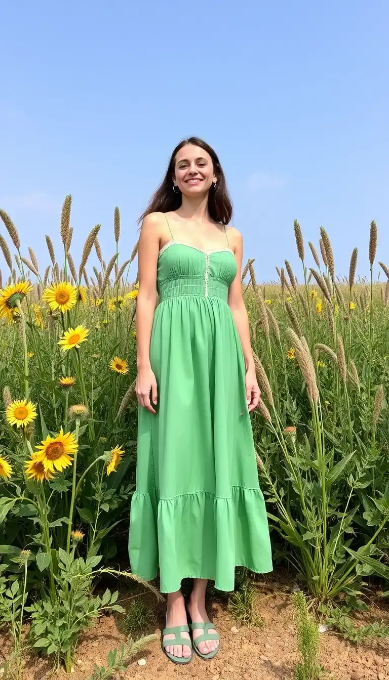 Green Milkmaid Sundress