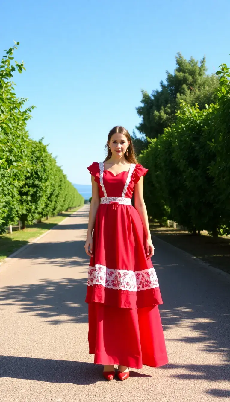 Red Milkmaid Party Dress