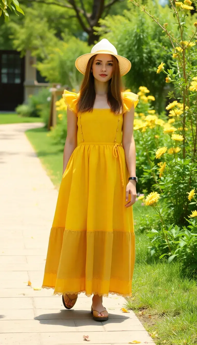Yellow Milkmaid Casual Dress
