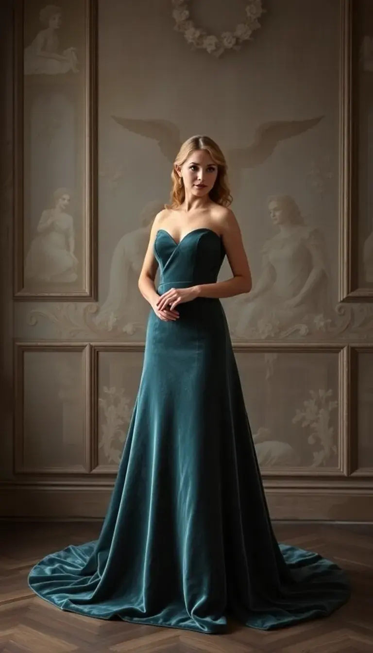 Modest Velvet Bridal Gown