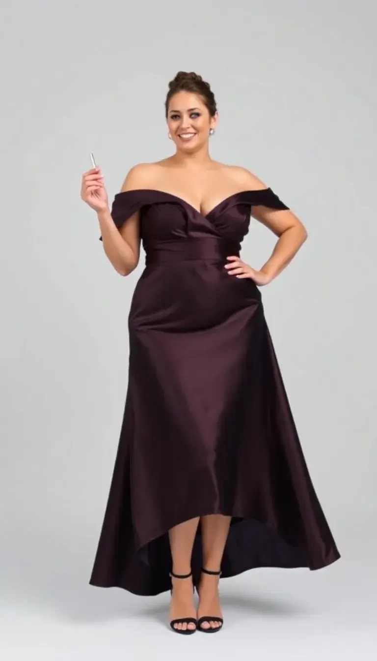 Plus Size Satin Midi Cocktail