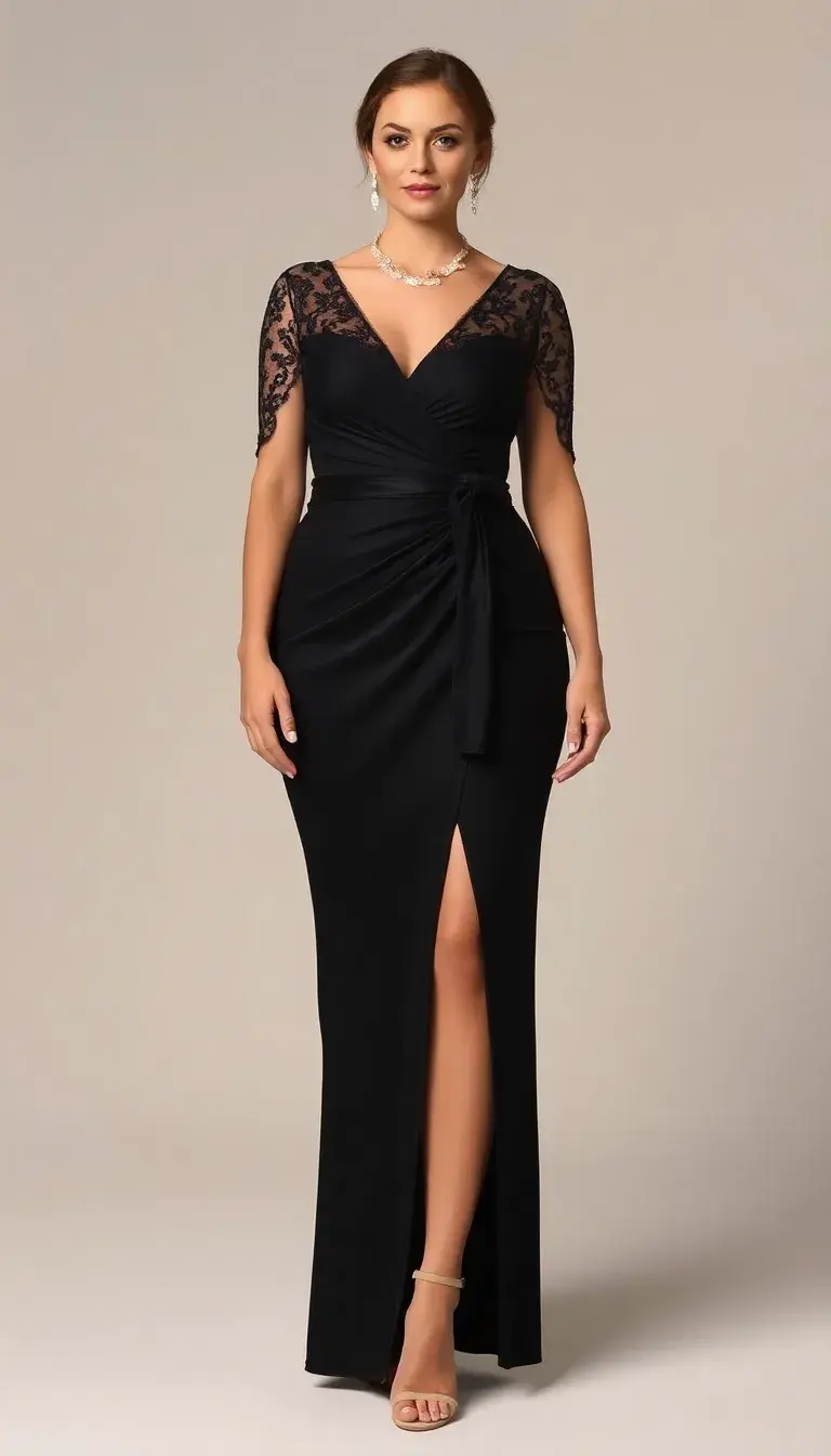 Plus Size Wrap Cocktail Dress