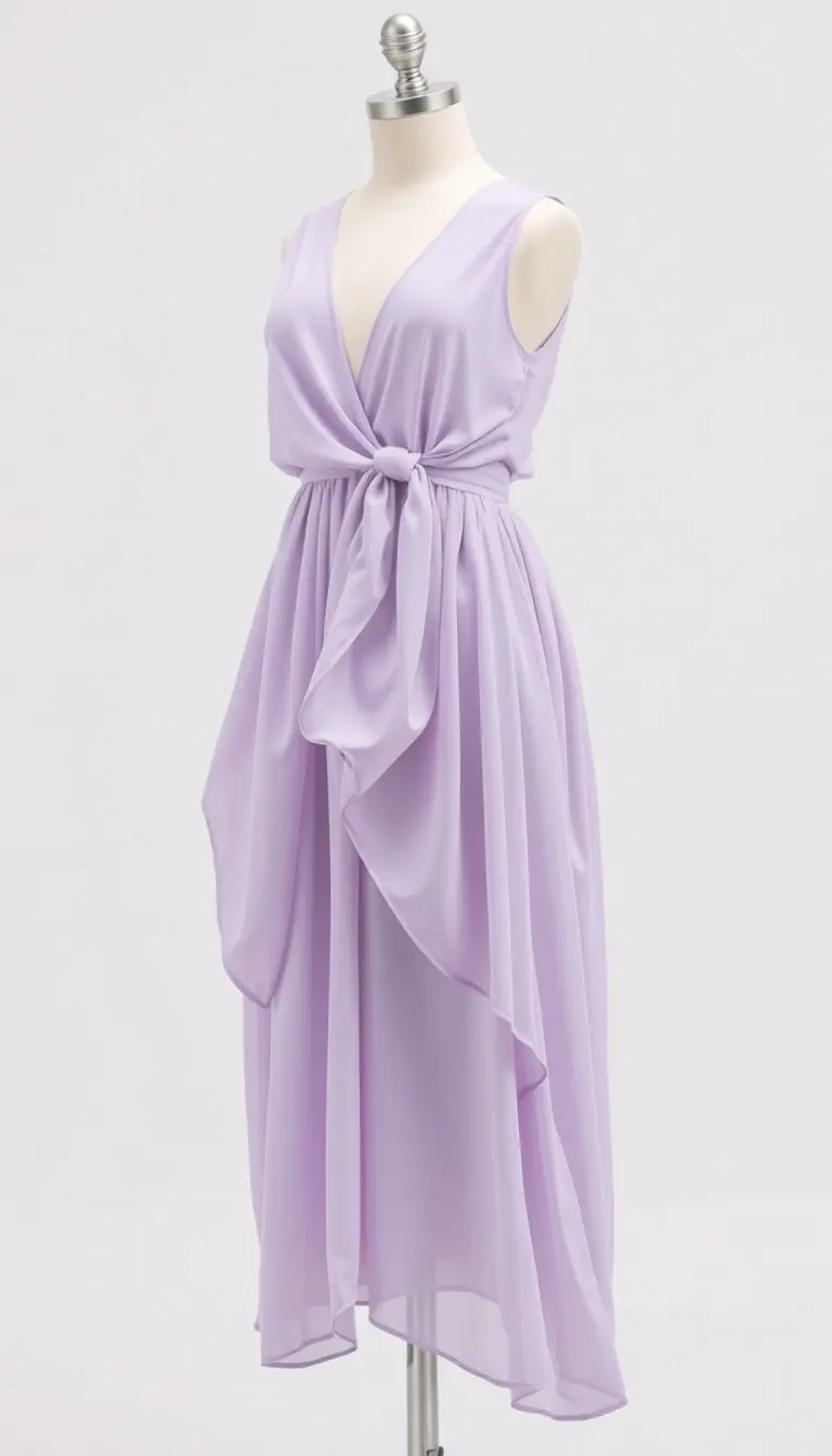 Lavender Purple Chiffon Dress