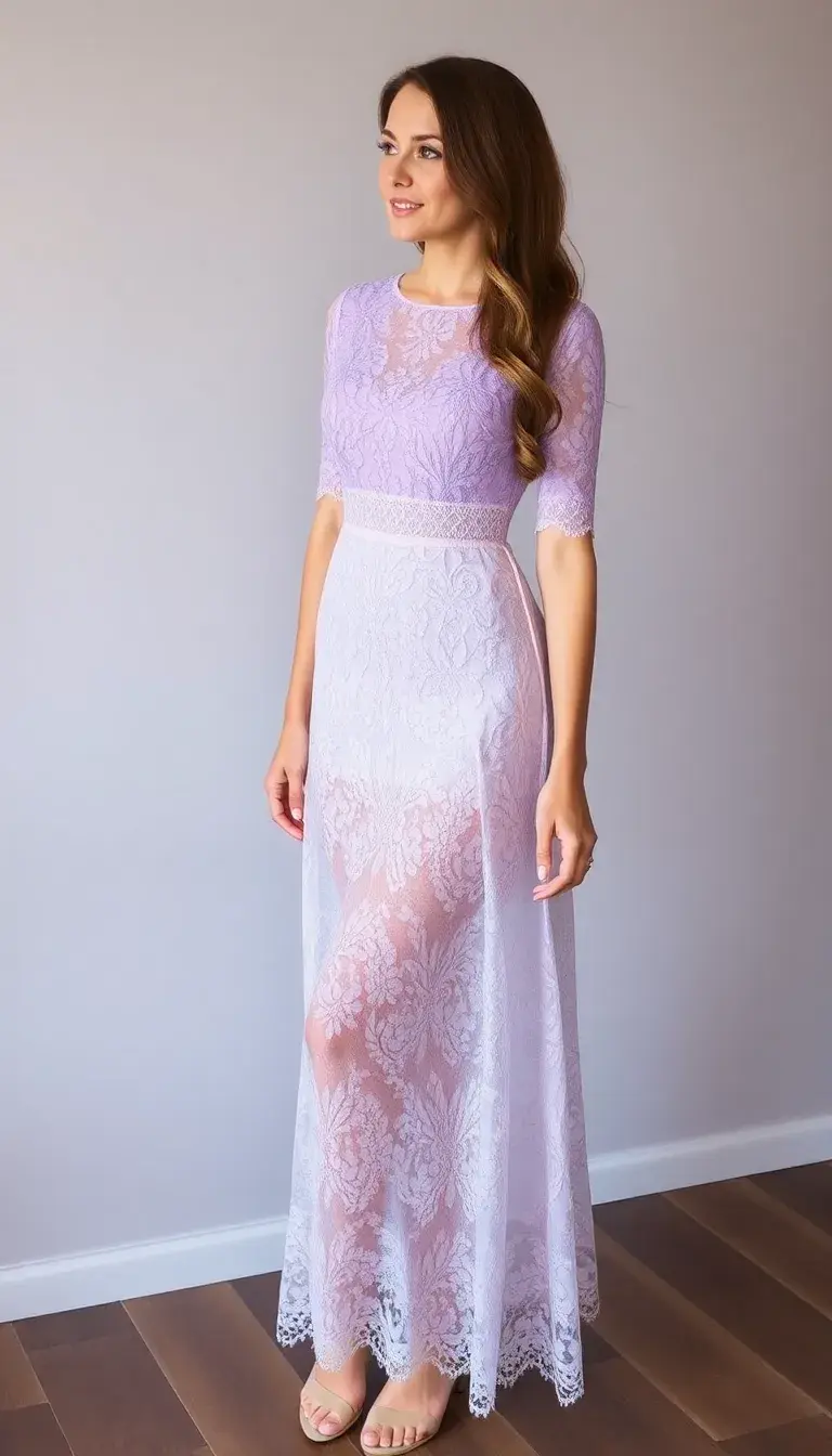 Lilac Purple Lace Midi