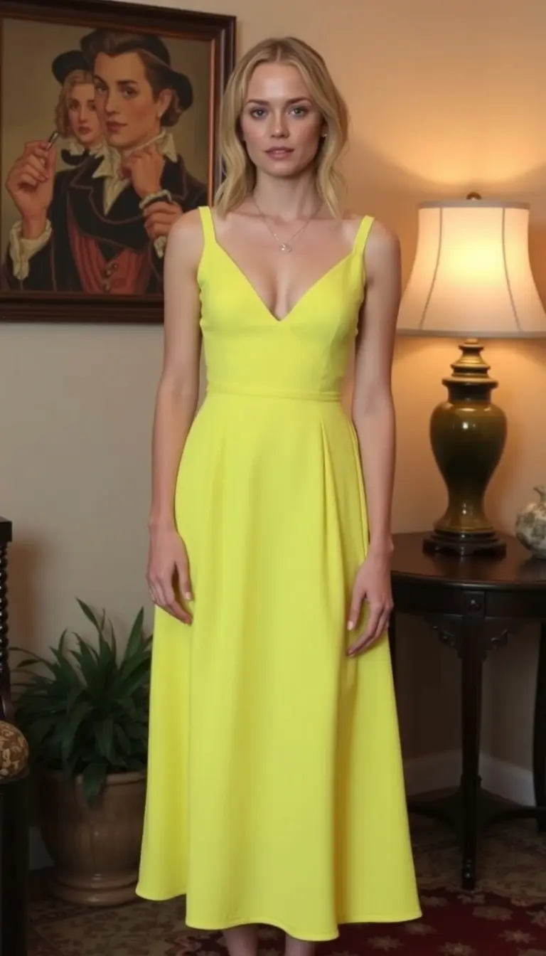 Yellow Midi Dress Celebrity Style