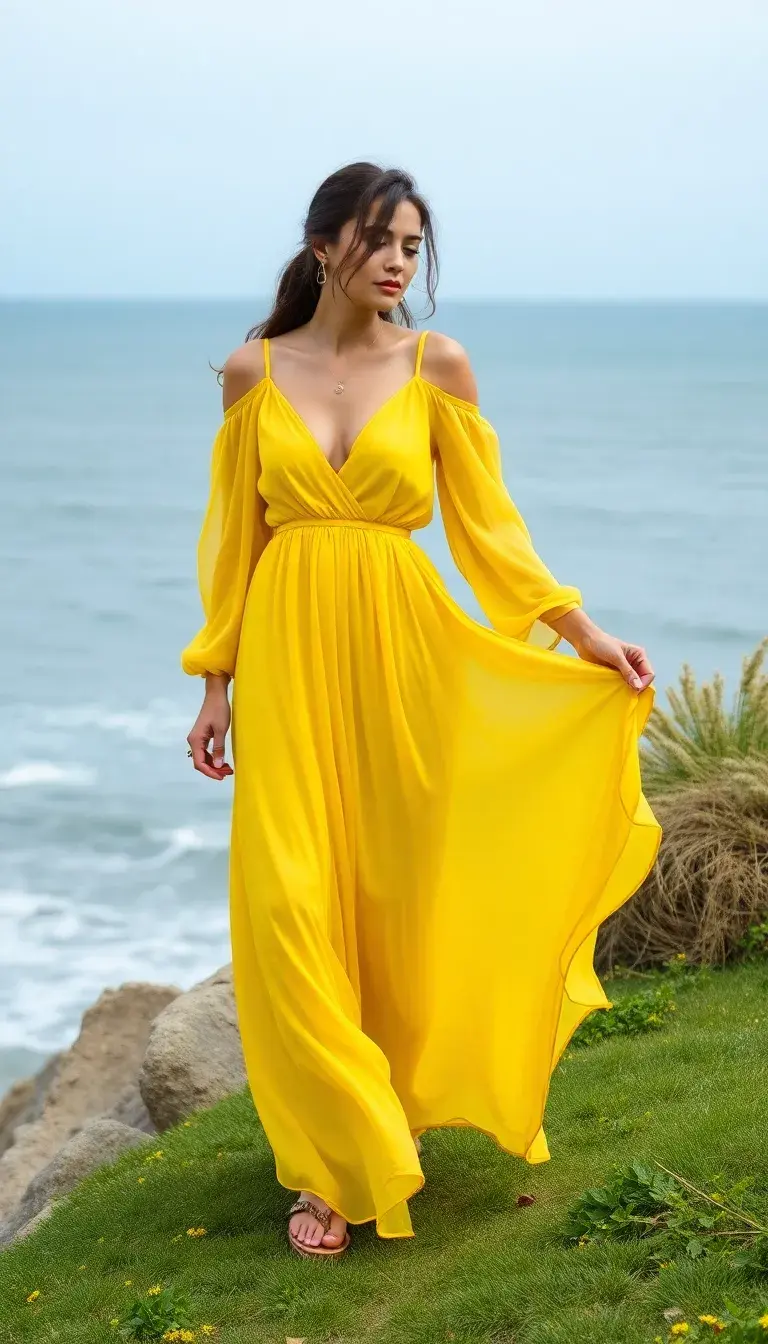 Yellow Chiffon Maxi