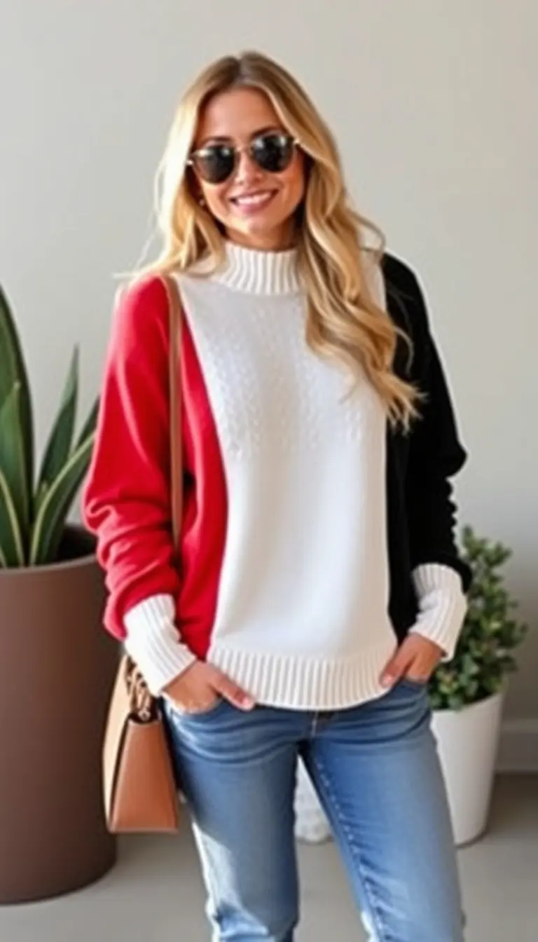 Color Block Sweater Outfit