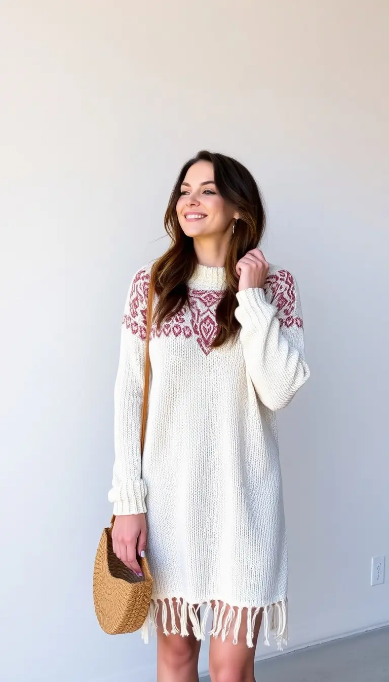 Boho Knit Sweater Dress