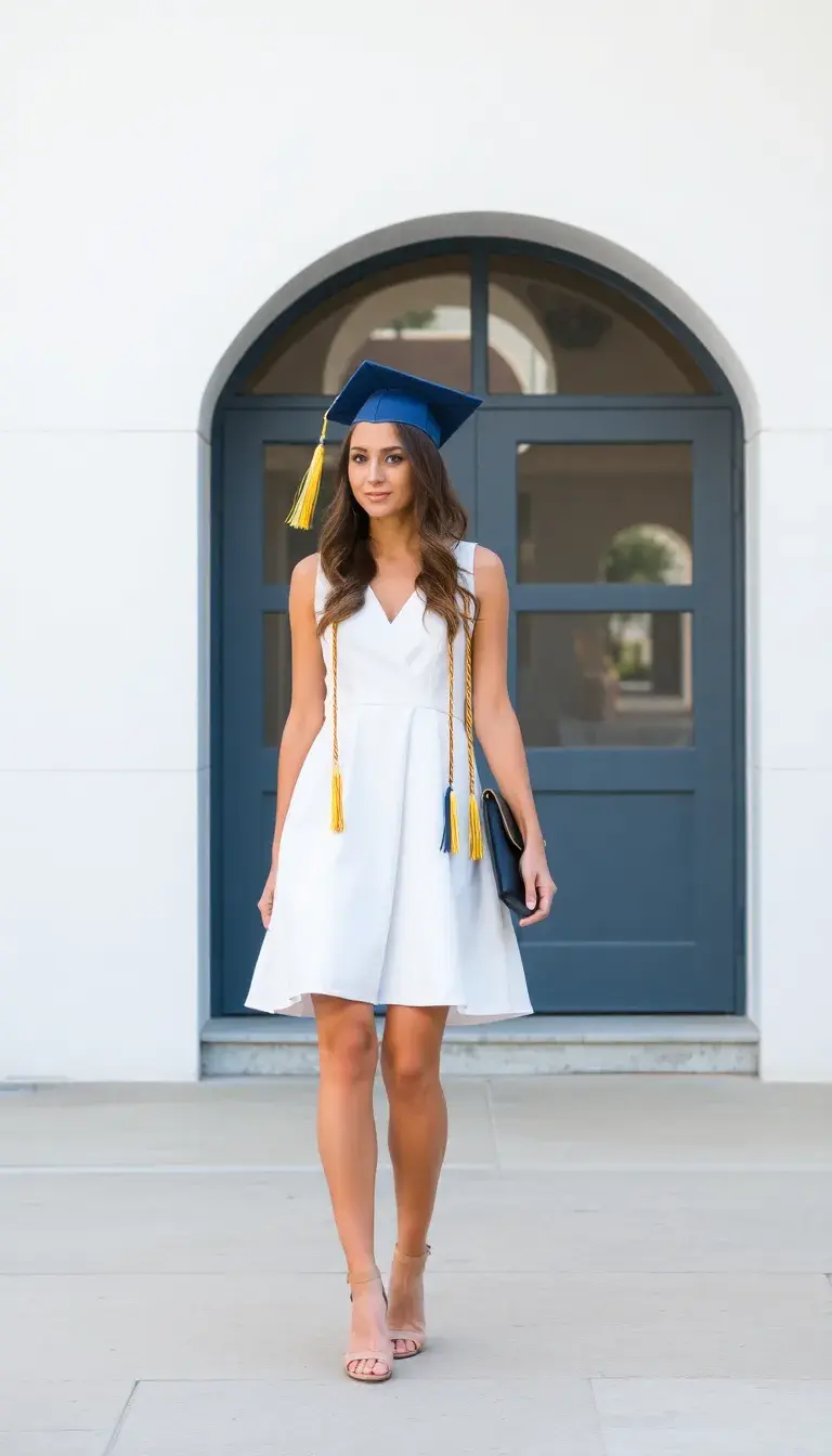 White A-Line Commencement