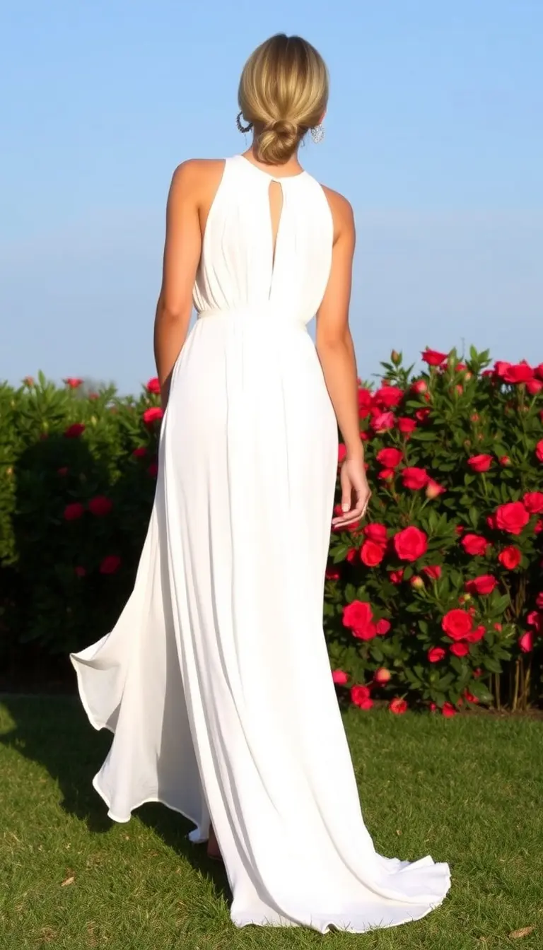 White Chiffon Maxi Grad