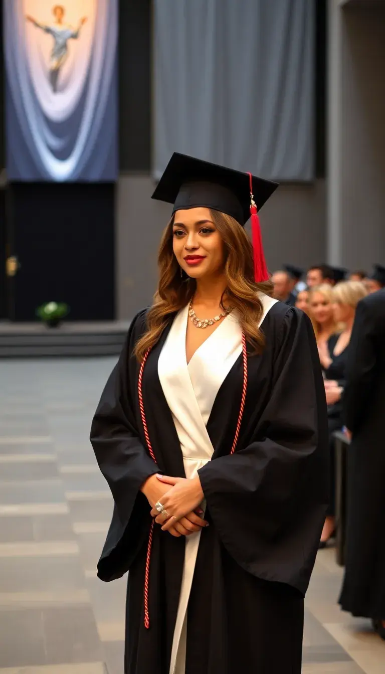 White Wrap Commencement Dress