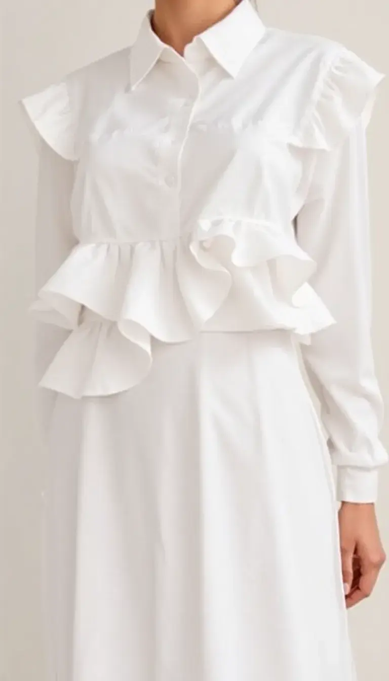 Ruffled White Dress Shirt