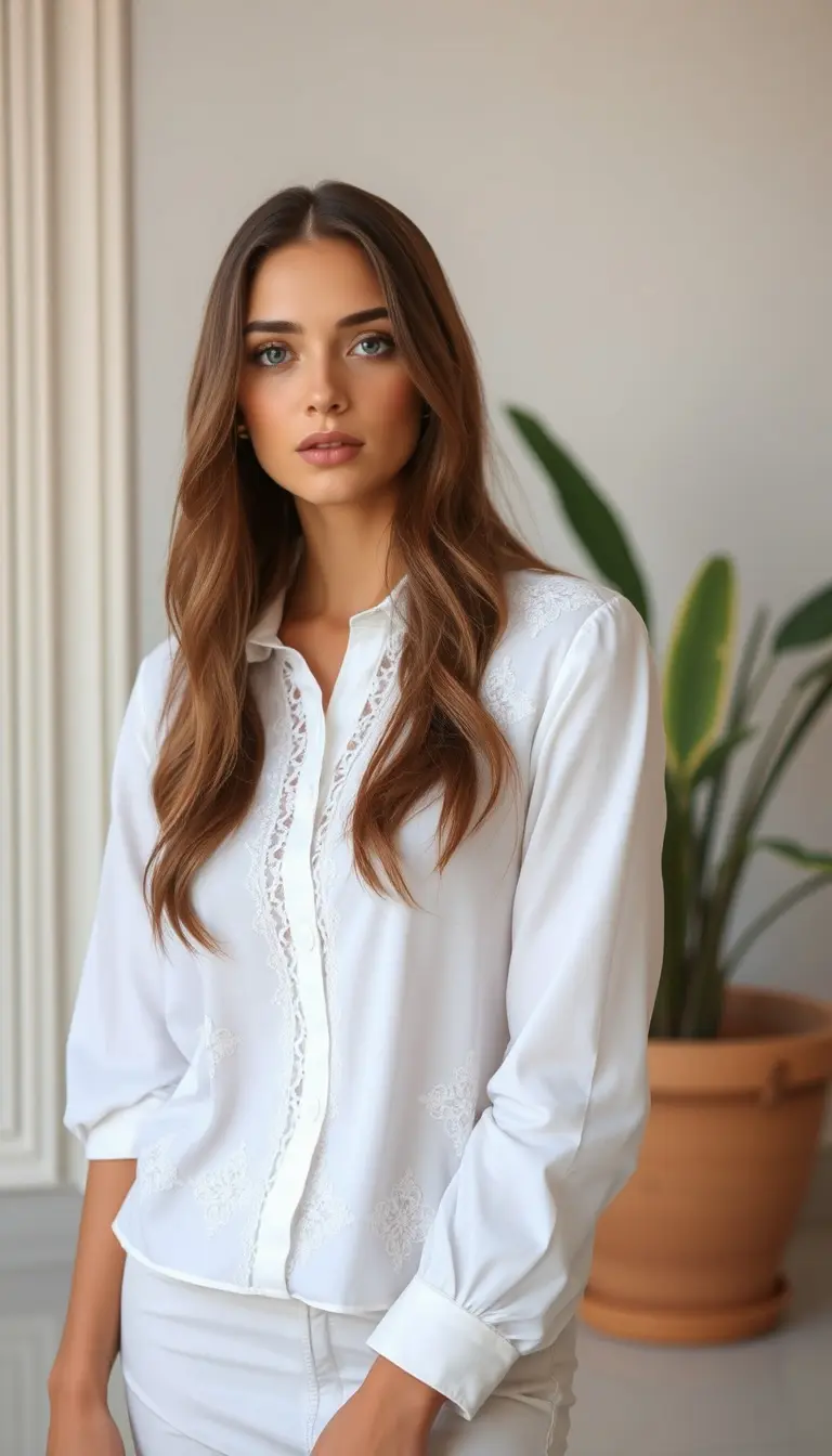Lace White Dress Shirt