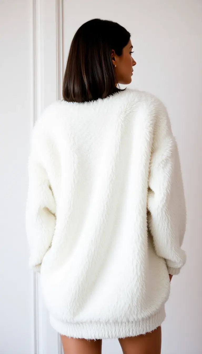 White Long Sleeve Velvet