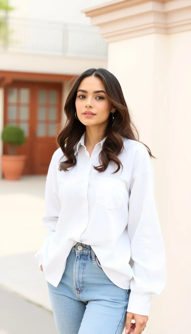 White Long Sleeve A-Line