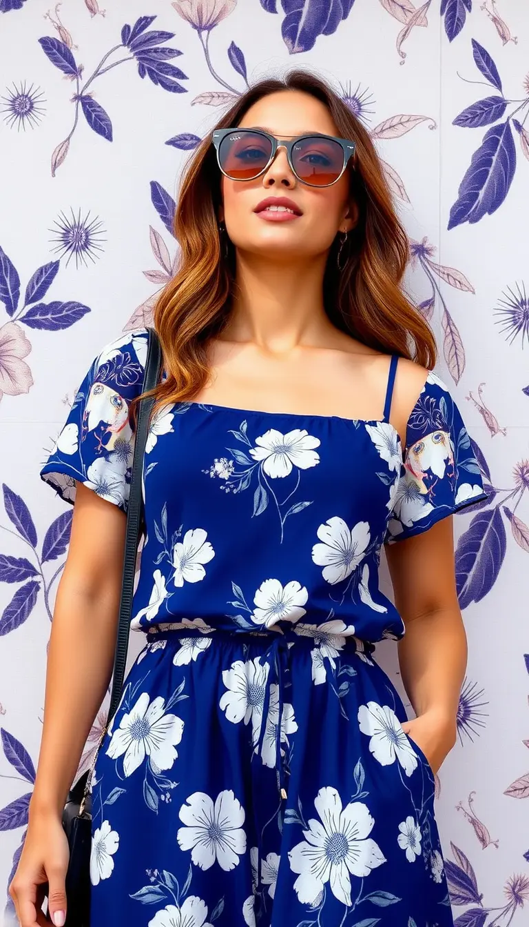White Floral Print Summer