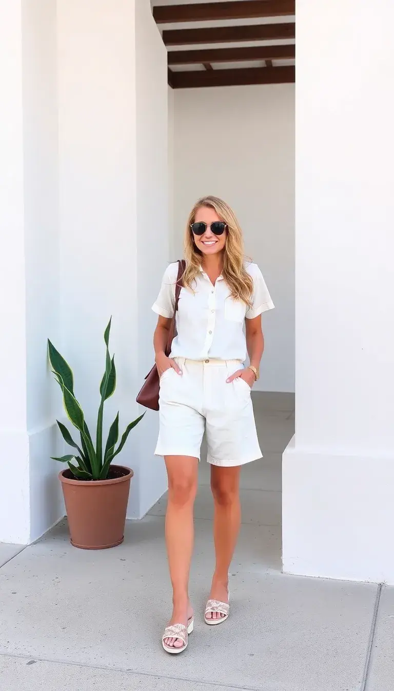 White A-Line Summer Casual