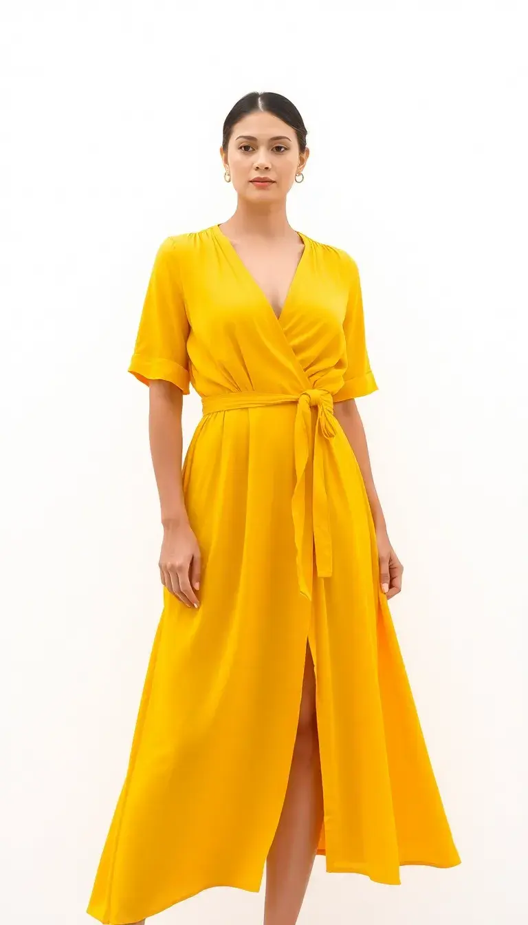 Yellow Wrap Dress