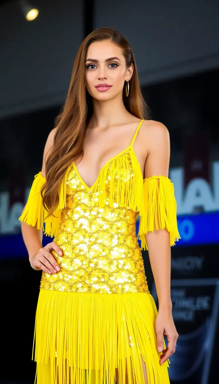 Yellow Sequin Dress