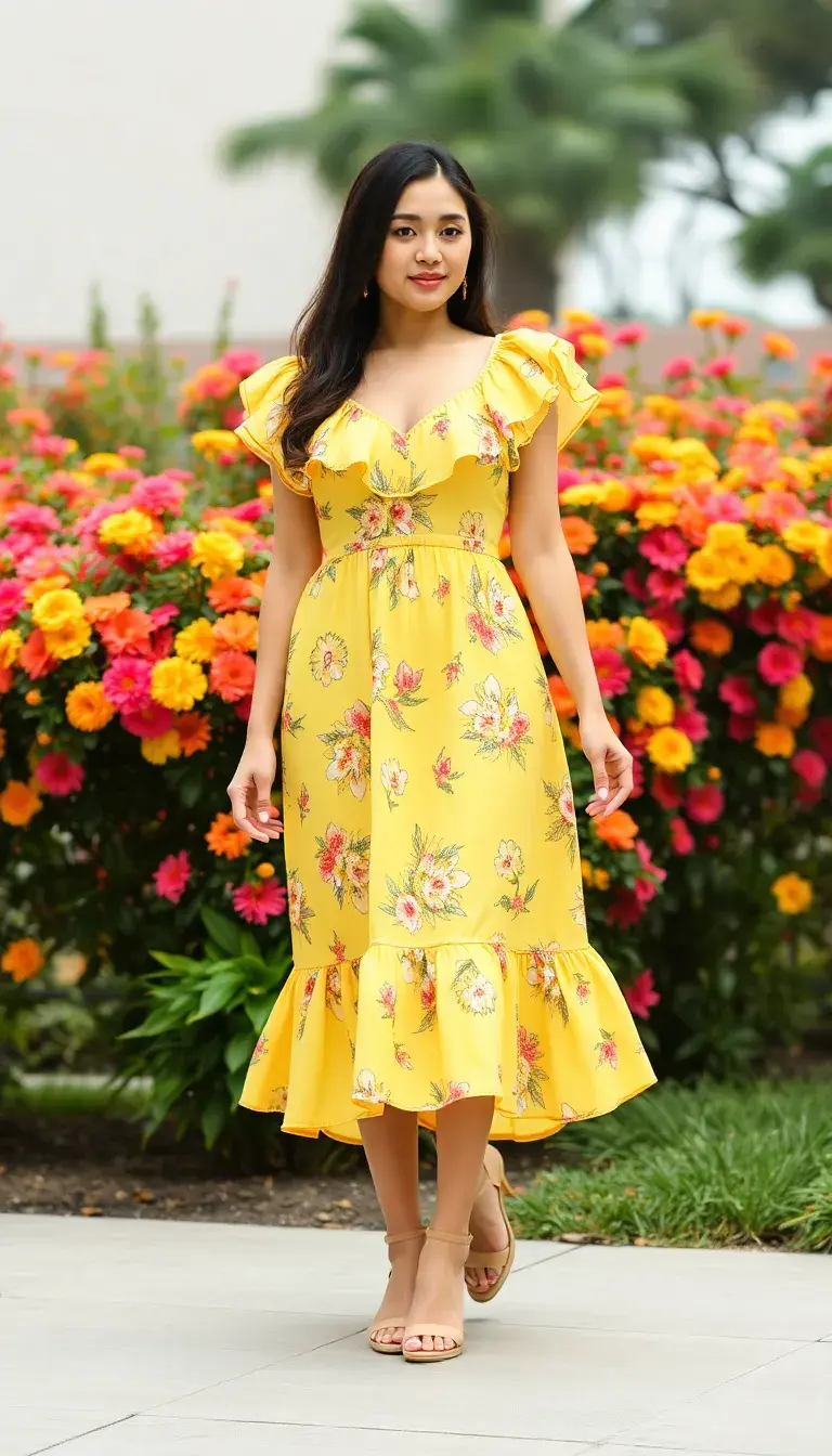 Yellow Floral Dress