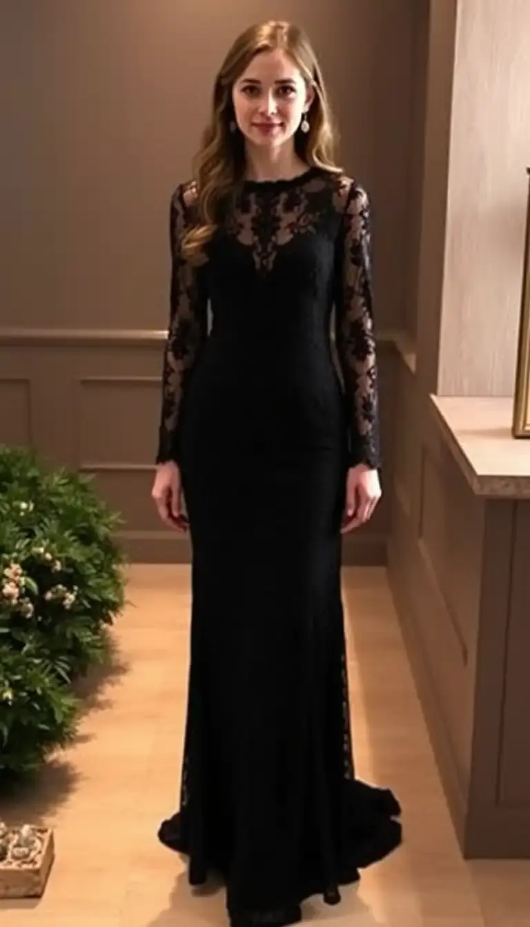 Lace Long Sleeve Guest Dress