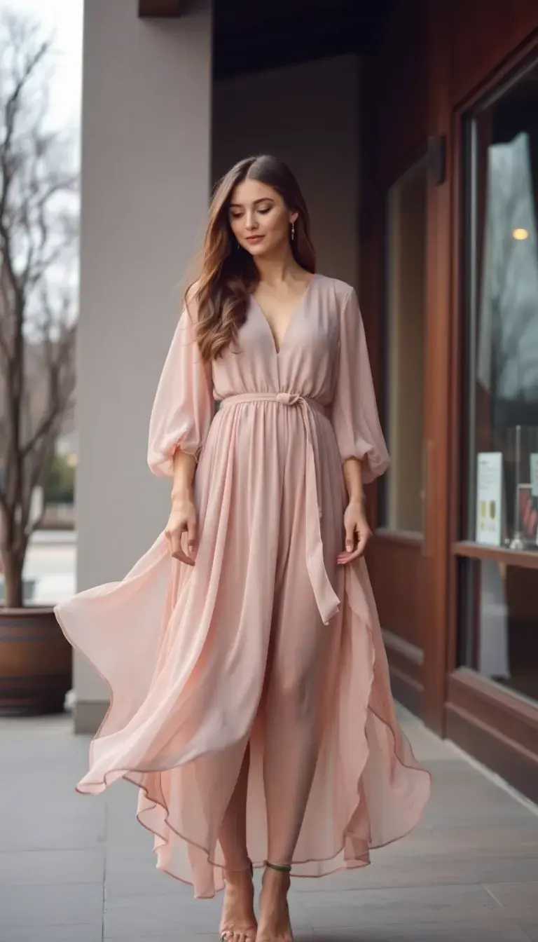 Chiffon Lined Winter Dress