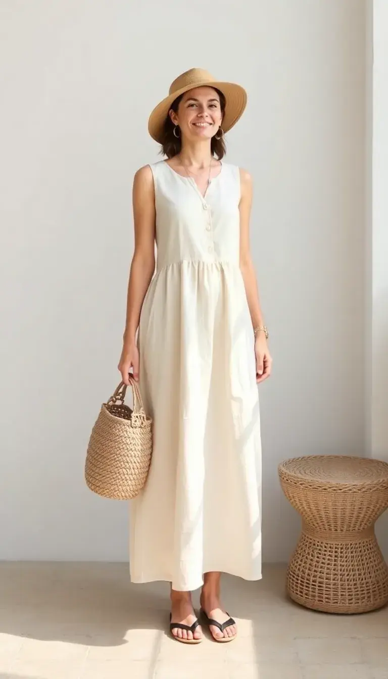 Linen Summer Midi Dress