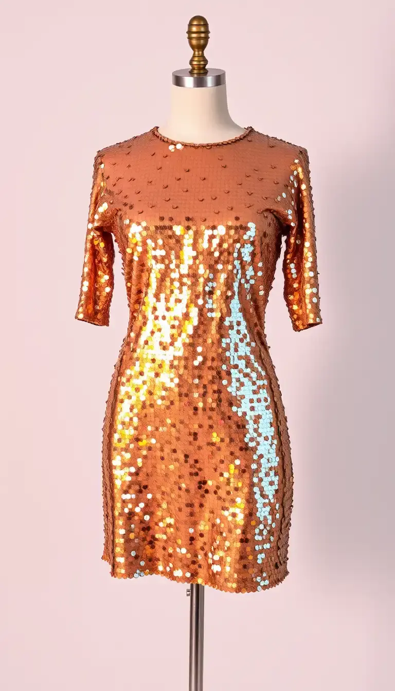 90s sequin mini dress glittering