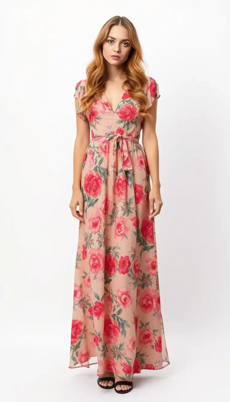 90s floral maxi fancy dress