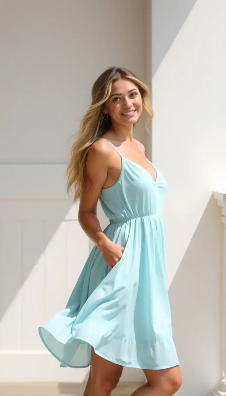 Sky Blue Women's Sundress