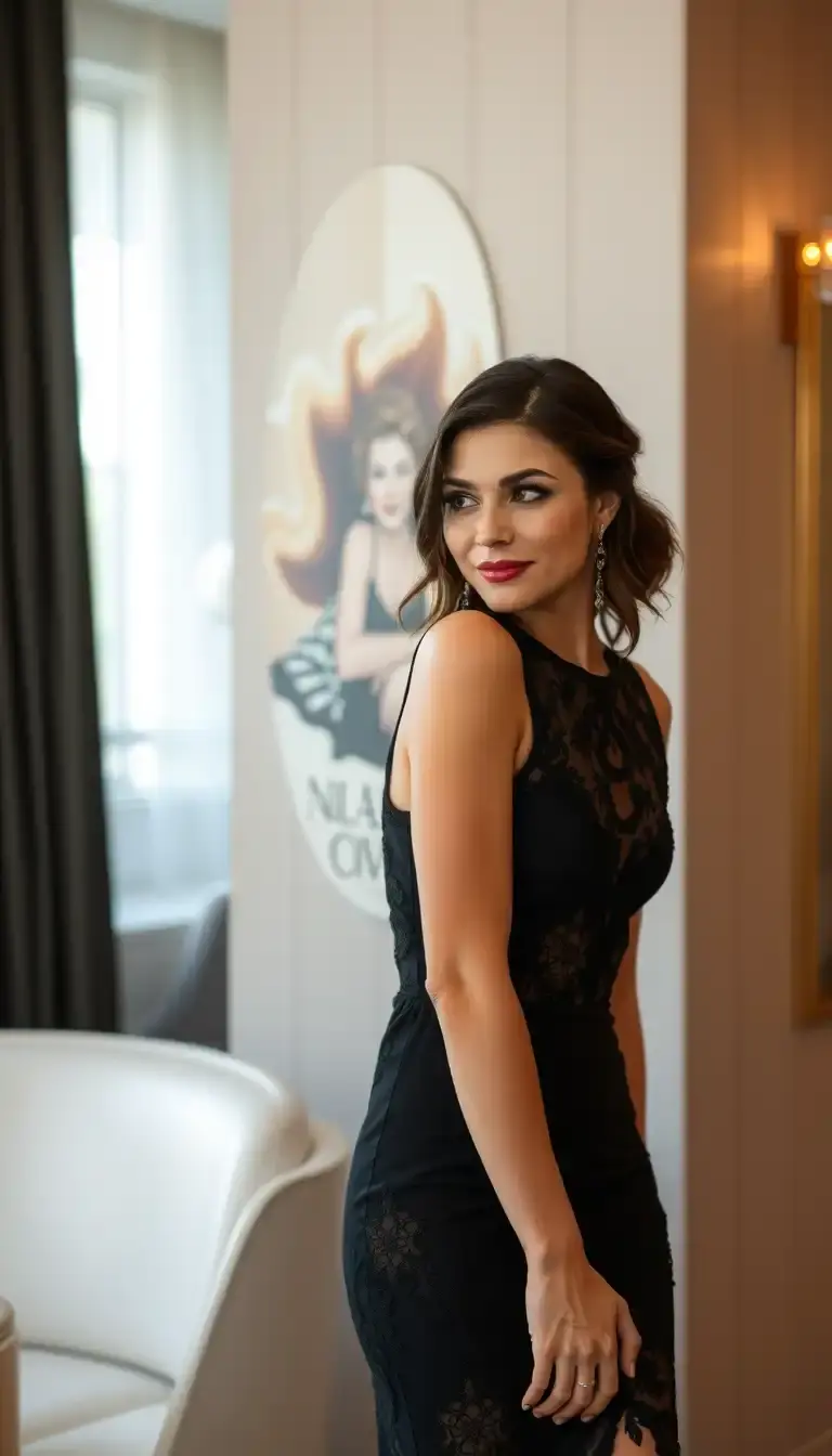 Black Cocktail Dress with Lace