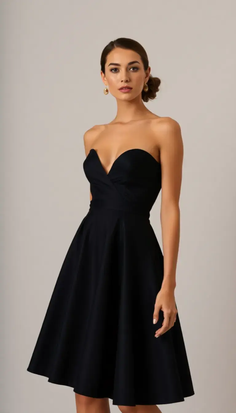 Black A-Line Cocktail Dress