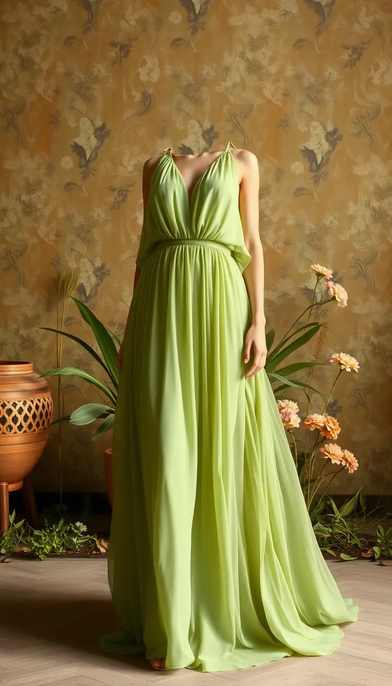 Sage Green Chiffon Maxi