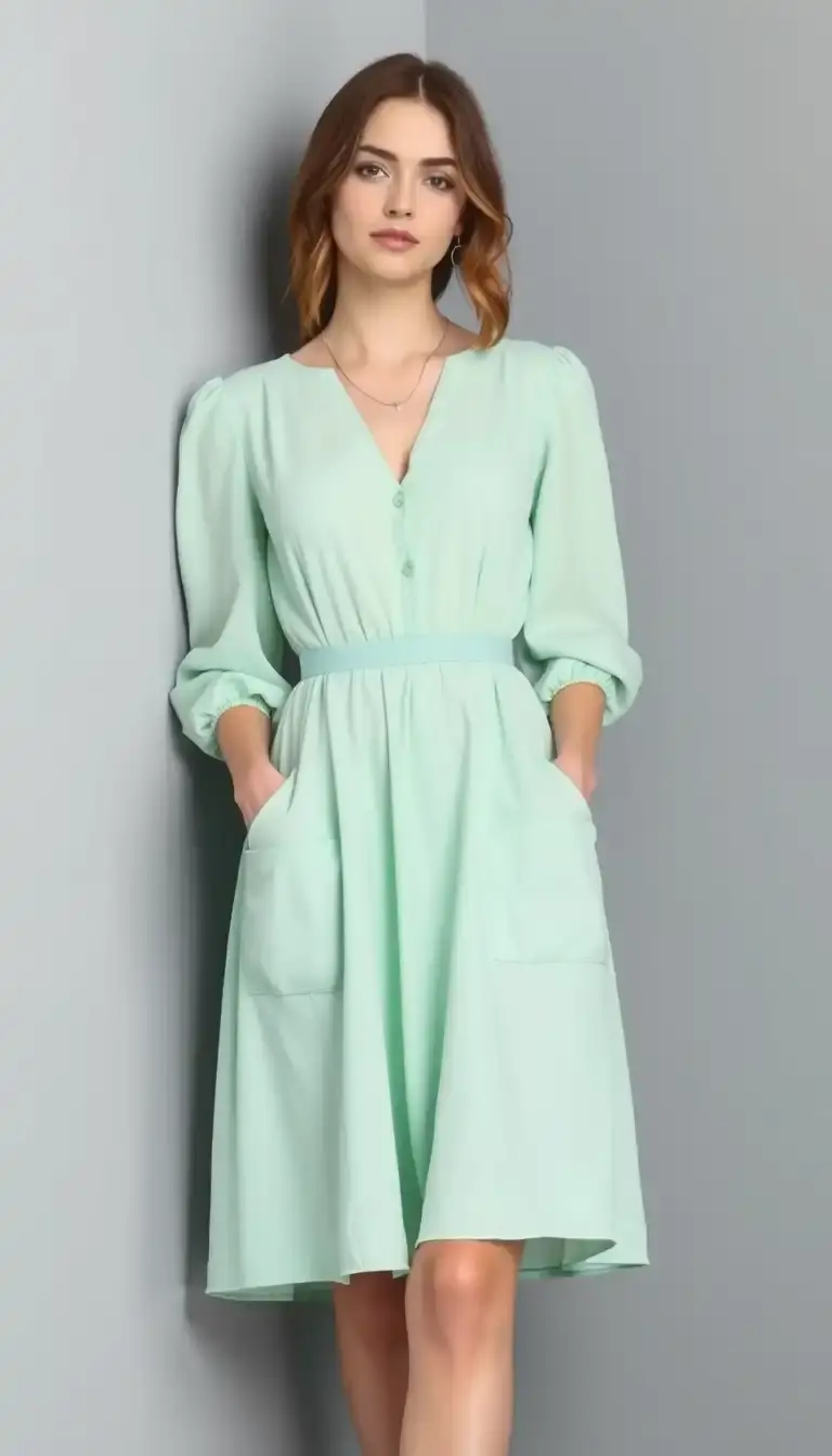 Mint Green A-Line Dress