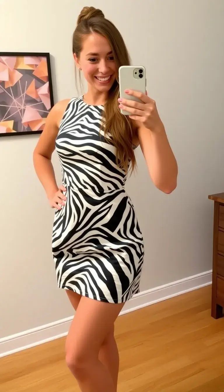 Fun Zebra Print Mini Dress