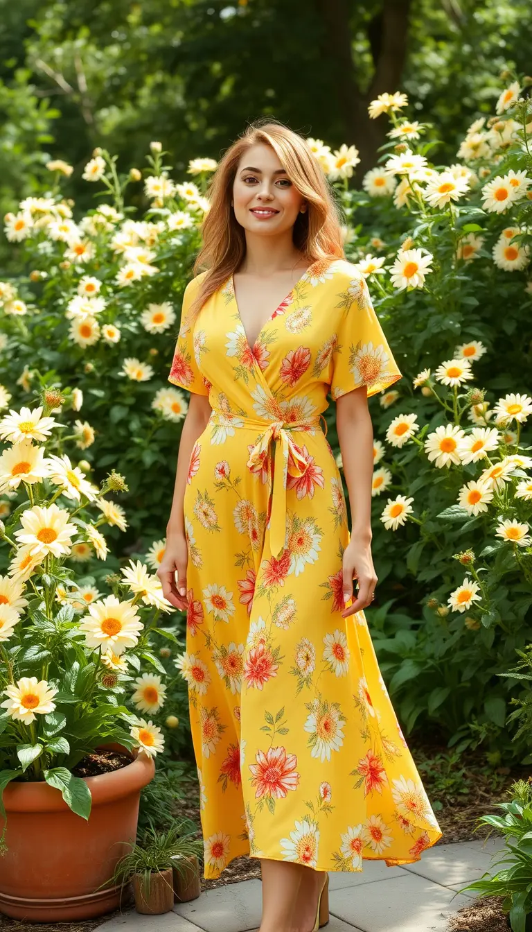 Yellow Floral Wrap