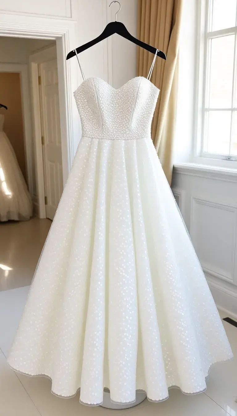 White Sequin Ball Gown