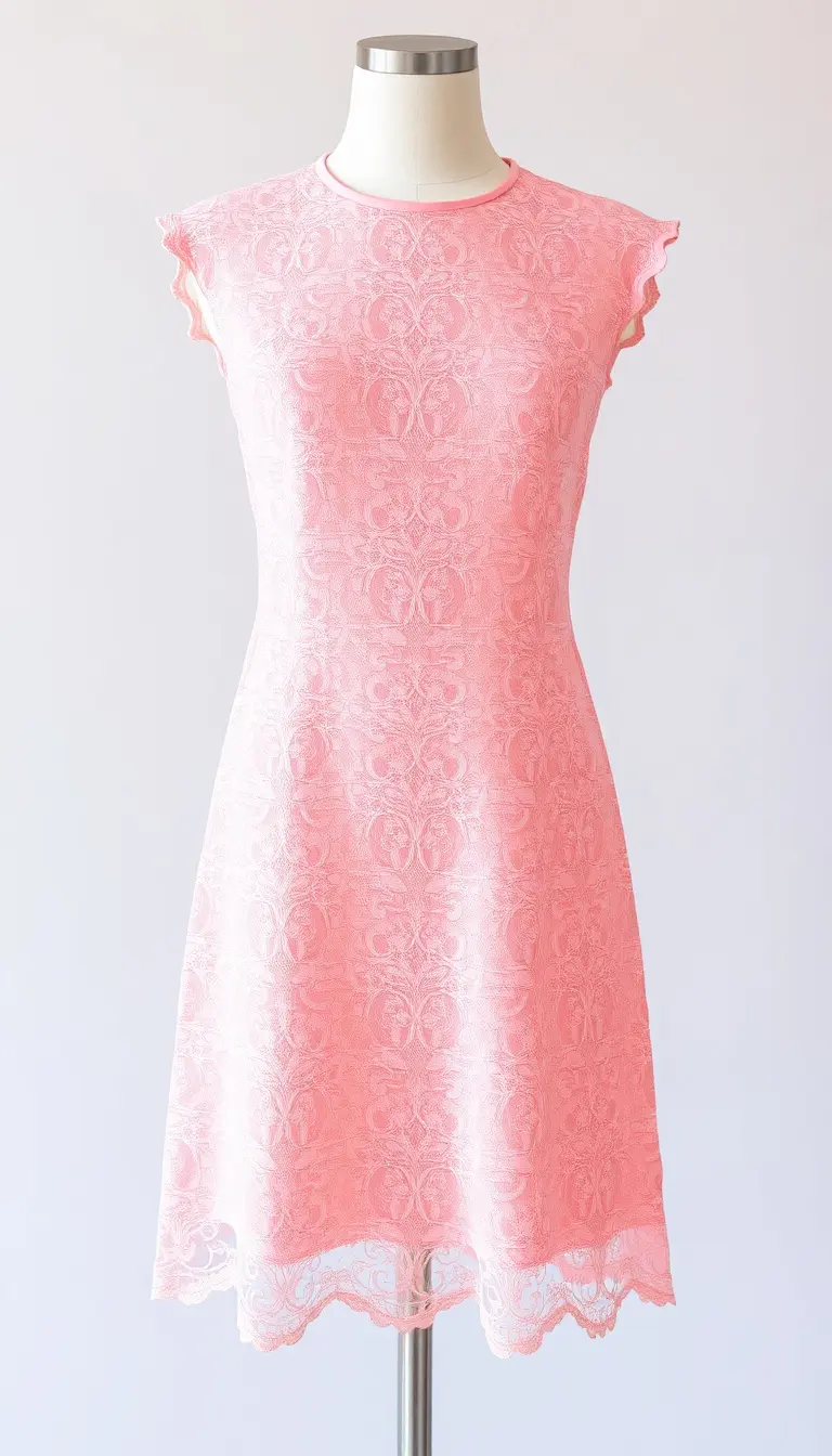Pink Lace Shift Dress