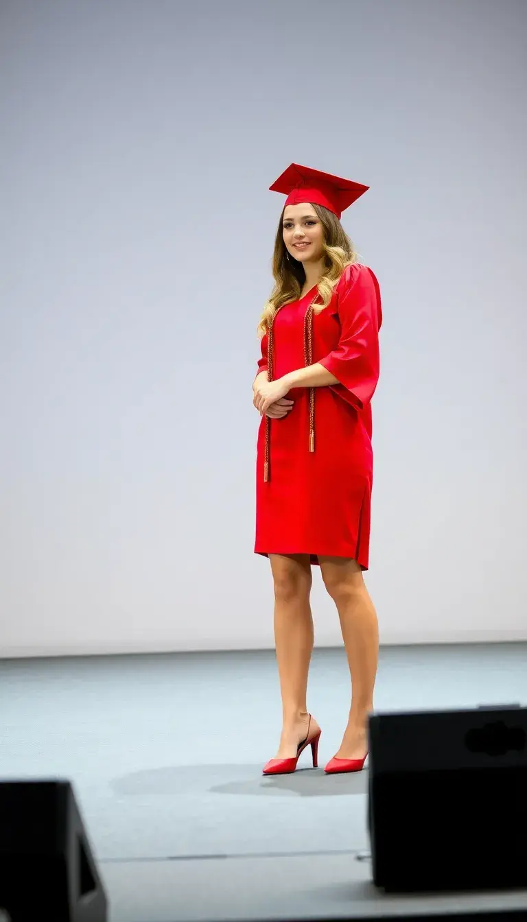 Red Graduation Dress Bold