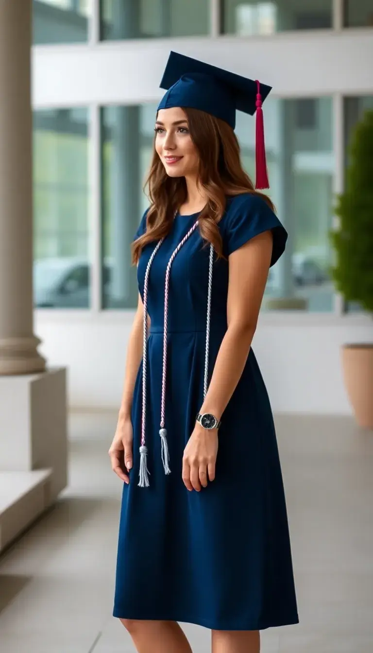 Navy Graduation Dress Classic