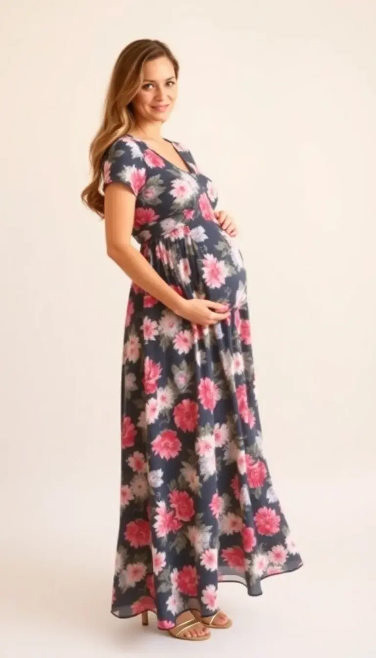 Floral Empire Maternity Dress