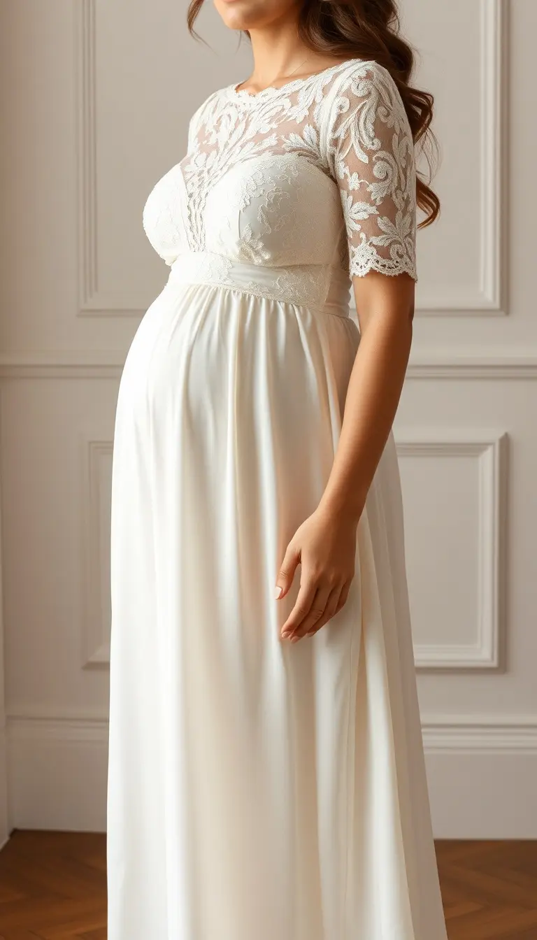 Lace Overlay Maternity Dress